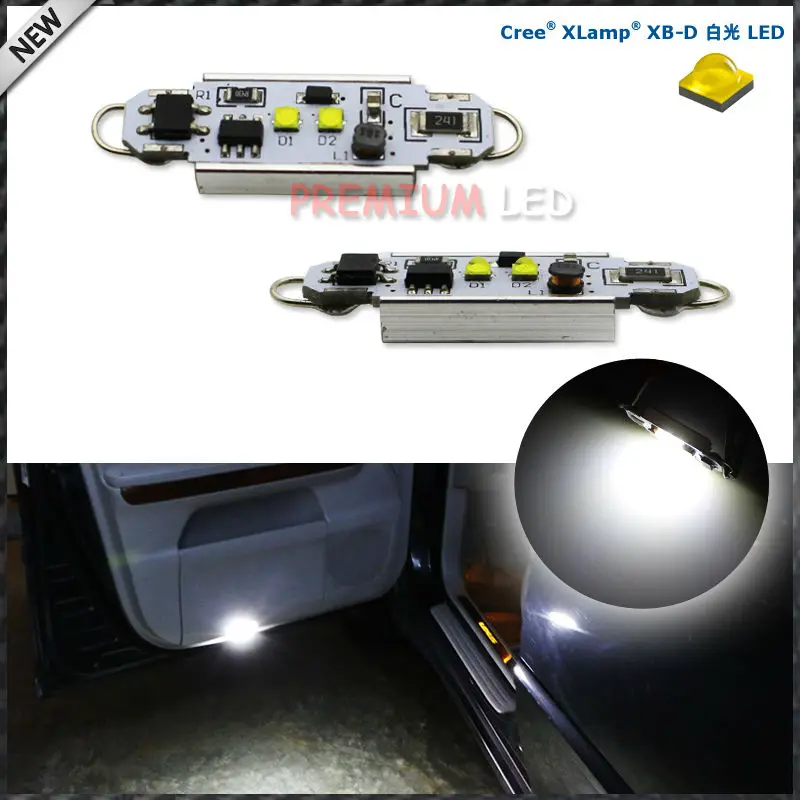 

Error Free 2-SMD-CRE'E 1.72" 43mm 211-2 212-2 214-2 561 Rigid Loop Festoon LED Bulbs For Car Side Door Courtesy Lights, White