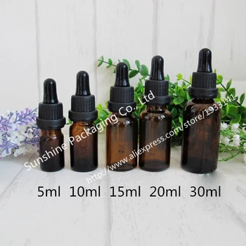 

360pcs/lot 10ml Reagent Eye Dropper Drop Amber Glass Aromatherapy Liquid Pipette Bottle Refillable Bottles