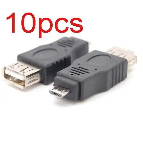 10 قطعة USB 2.0 الإناث إلى المصغّر USB B 5 دبوس الذكور المكونات وتغ محول تحويل