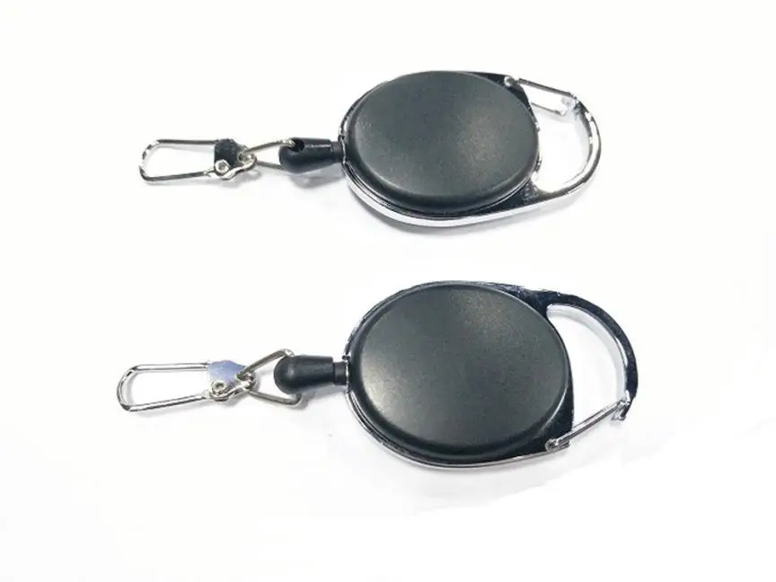 Metal Retractable Key Chain Card Badge Holder Steel Recoil Ring Pull