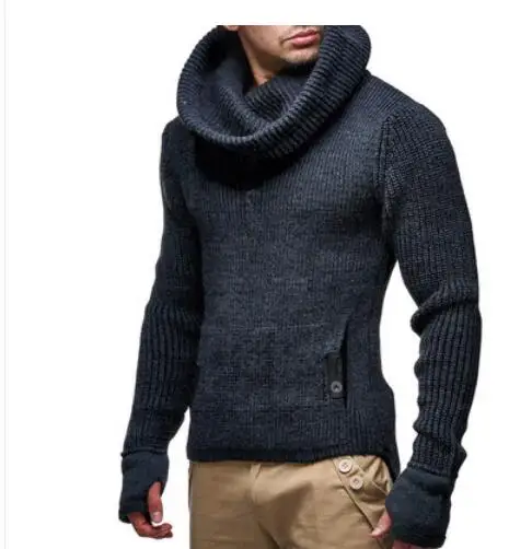 Best Price M-3XL 2020 New Men's Clothing Turtleneck Sweater Men's Jacket Sweater Large Size Fashion Brand Casual Slim Long Sleeve Sweater