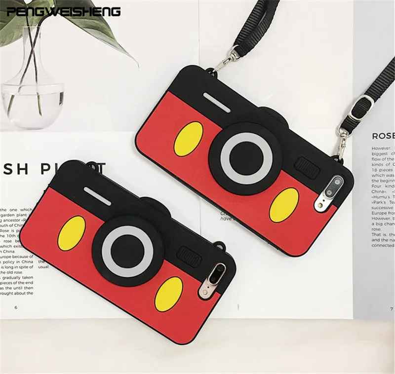 PENGWEISHENG Fashion For iphone 8 7 6 6s 6/7/8 plus Case Vintage Camera TPU Phone Cases Cover