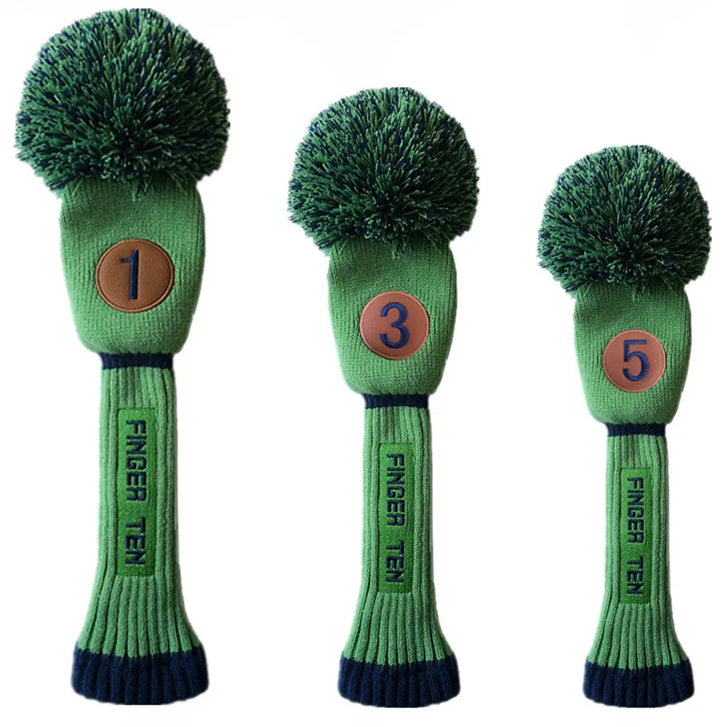 

Golf Driver Headcover Pom Pom 1 Pc #5 Hybrid Wool Knitted 4 Colors Iron Golf Club Headcovers Wooly Wood Putter Set