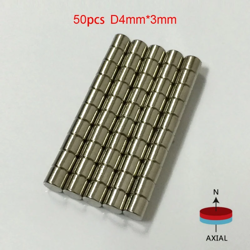 

50 Pieces/pack 4 mm x 3 mm Strong Round Powerful Rare Earth Neodymium Magnets N50 Magnet