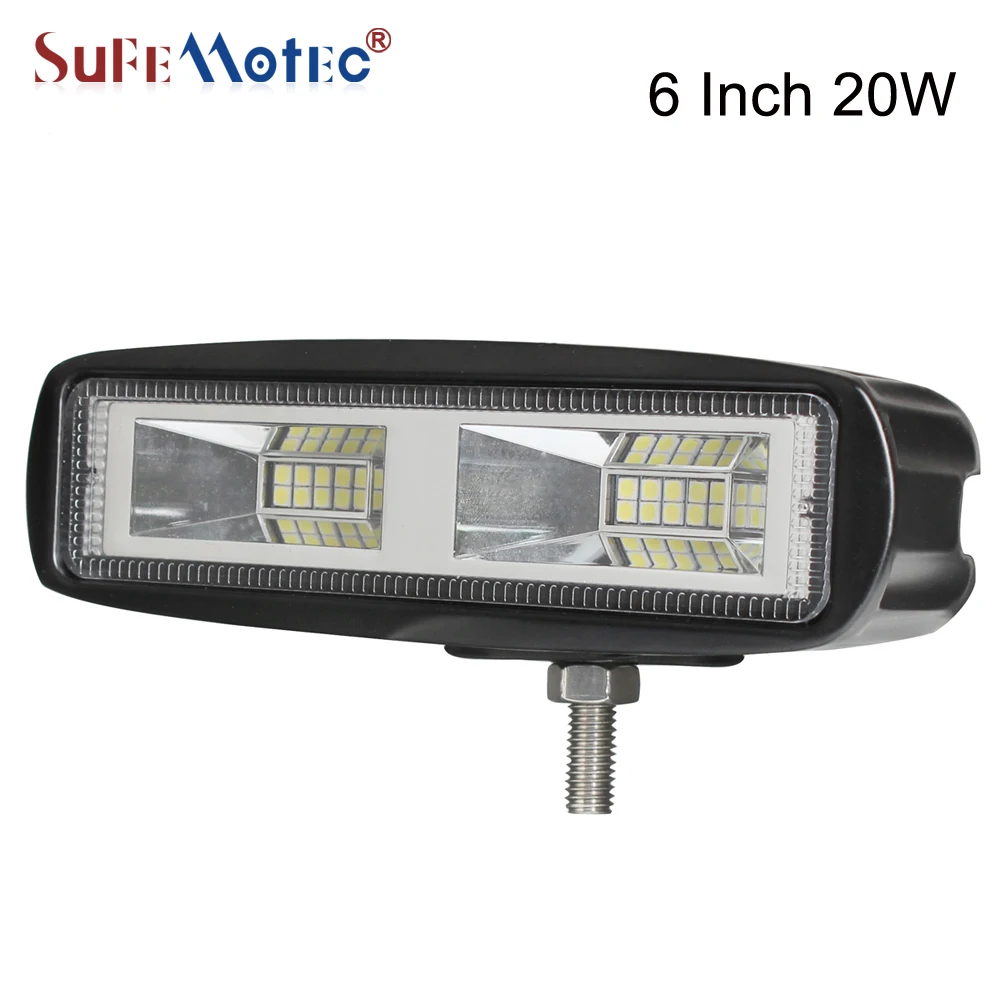 SufeMotec 6 inch 20W Mini LED Work Light Bar Single Row For Offroad