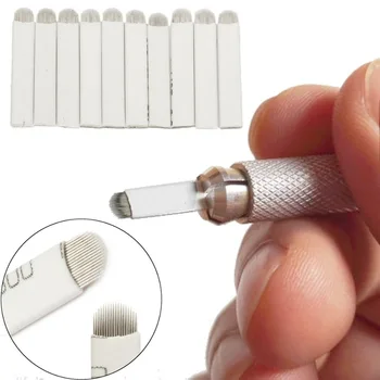

100pcs 18 Pin Microblading U Shape Tattoo Needles Eyebrow Embroidery Blade for 3D Eyebrow Microblading Manual Tattoo Pen