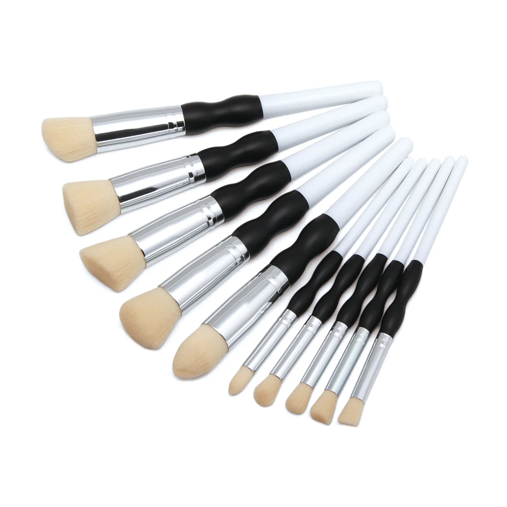 10Pcs Gourd Handle Makeup Brush Set Powder Blush Foundation Eye Shadow Brush Soft Hair Cosmetic Brushes For Flawless Makeup (8)