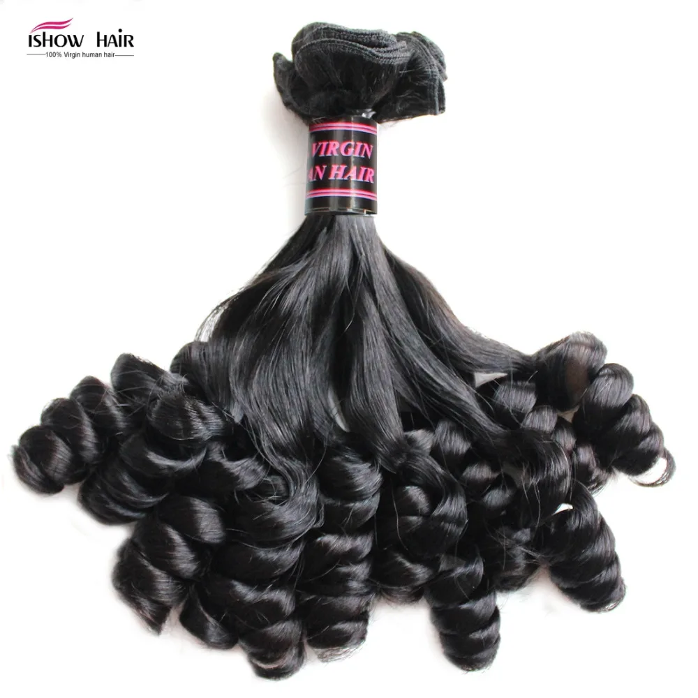 

Top Selling Aunty Funmi Hair 1Bundle Top Quality UK & Nigeria Rose Curl Human Hair Weave Peruvian Loose Wave Funmi Hair Weave