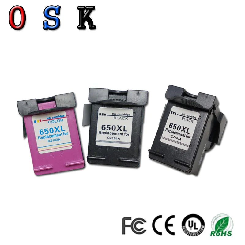 

OSK 3pc 650XL Compatible Ink Cartridge for HP650 650XL for HP Deskjet Advantage 1015 1515 2515 2545 2645 3515 printer