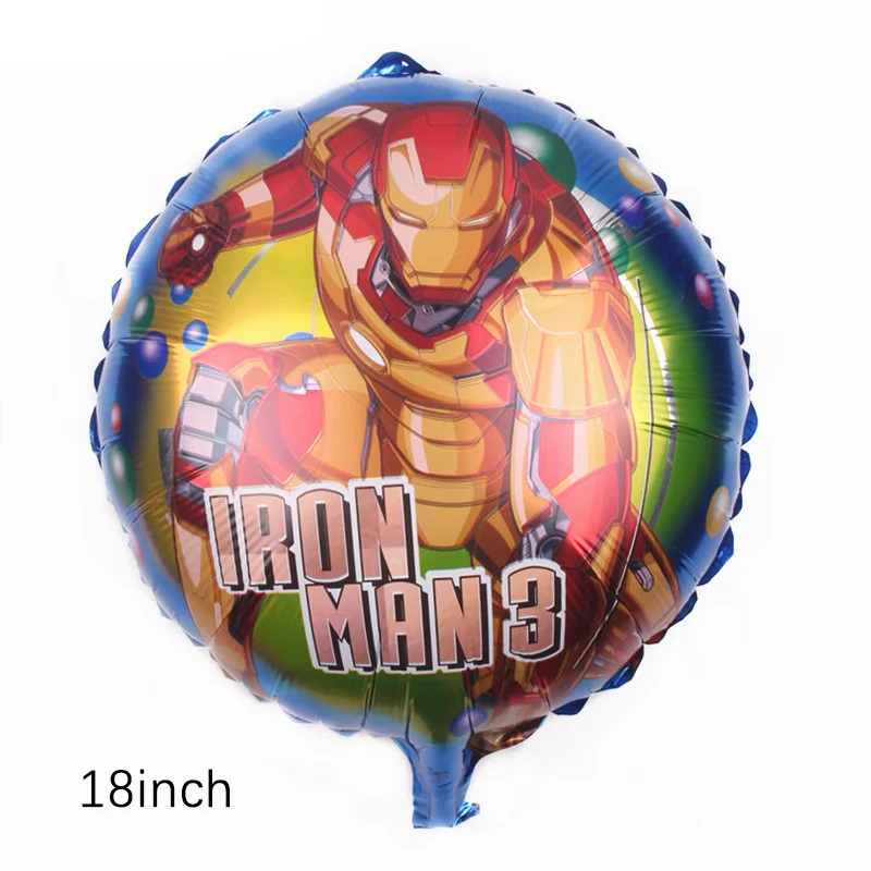 5 штук, фольгированные шары Железного человека, 18 дюймов, круглые и пять звезд, супер герой, украшение для свадьбы, дня рождения, вечеринки, любимая игрушка Железного человека для детей - Цвет: 3