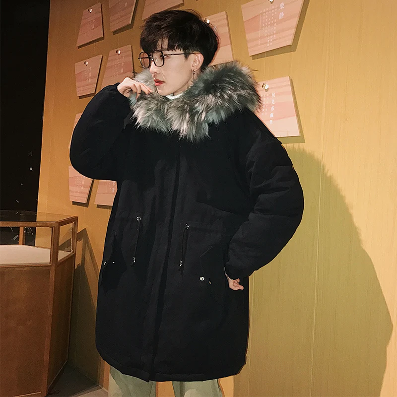 grey Mâle Épais Homme Hommes Vêtements Mode Black vent Lâche Outwear Parka Veste Coupe Chaud Long Hiver Streetwear Casual Green Manteau 3TlKcuFJ51