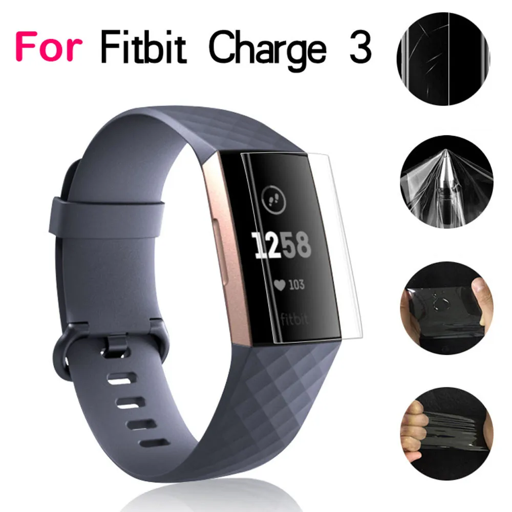 

New 5PC 9H Explosion-proof TPU HD Full Cover Screen Protector Film For Fitbit Charge 3 Complete Coverage Of Tempered Glass Film