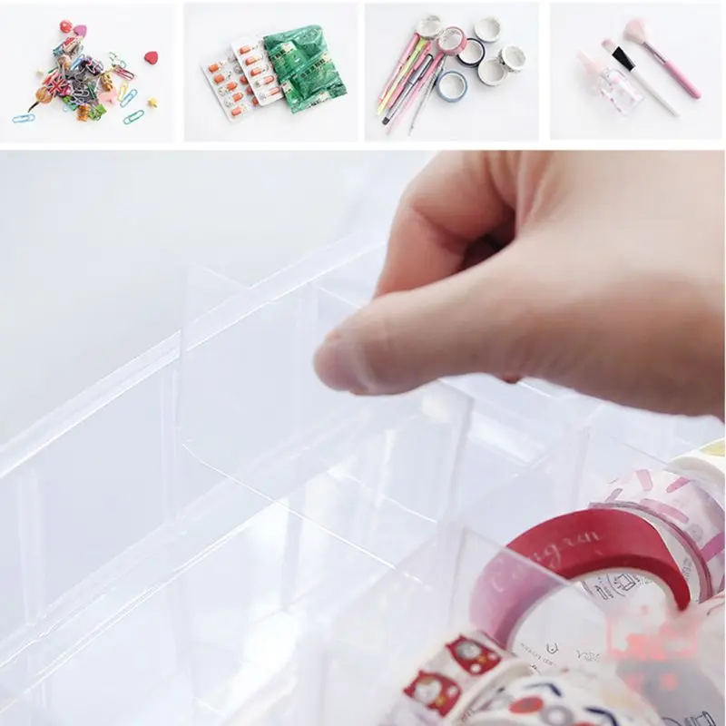 Transparent Portable Large Jewelry Organizer Storage Box Container Case Display