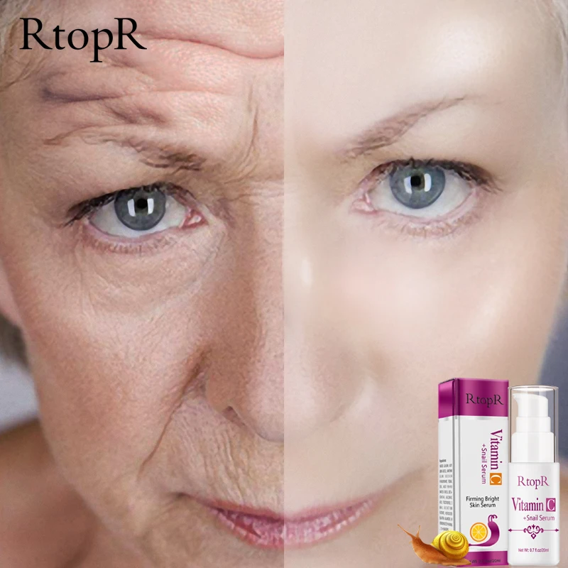 VitaminC Snail Serum Rejuvenation Anti Wrinkle Firming Bright Skin Serum For Face Ance Treatment Snail VC 2