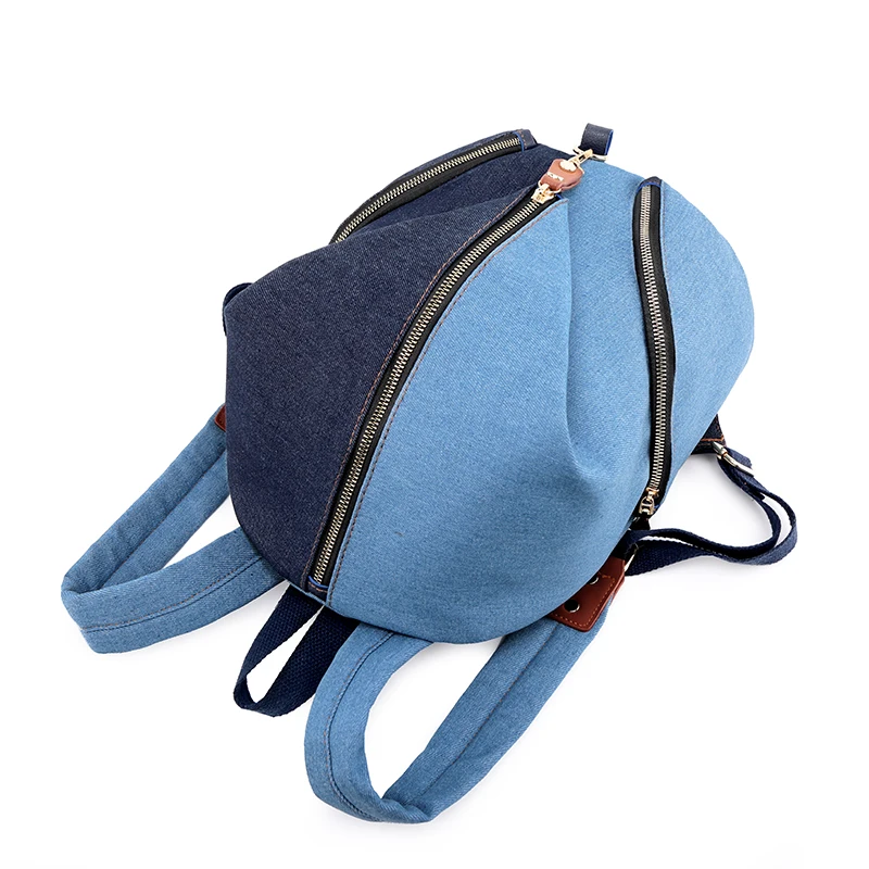 Джинсовый женский рюкзак, Многофункциональный школьный рюкзак для девочек-подростков, закрывающийся на молнию рюкзак, Женская Повседневная дорожная сумка через плечо, рюкзак