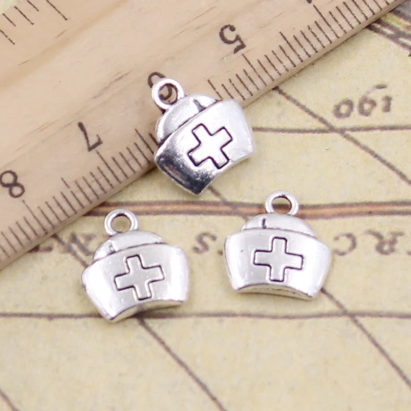 20pcs Charms Nurse Cap Cross 13x12mm Tibetan Silver Color Pendants Antique Jewelry Making DIY Handmade Craft | Украшения и
