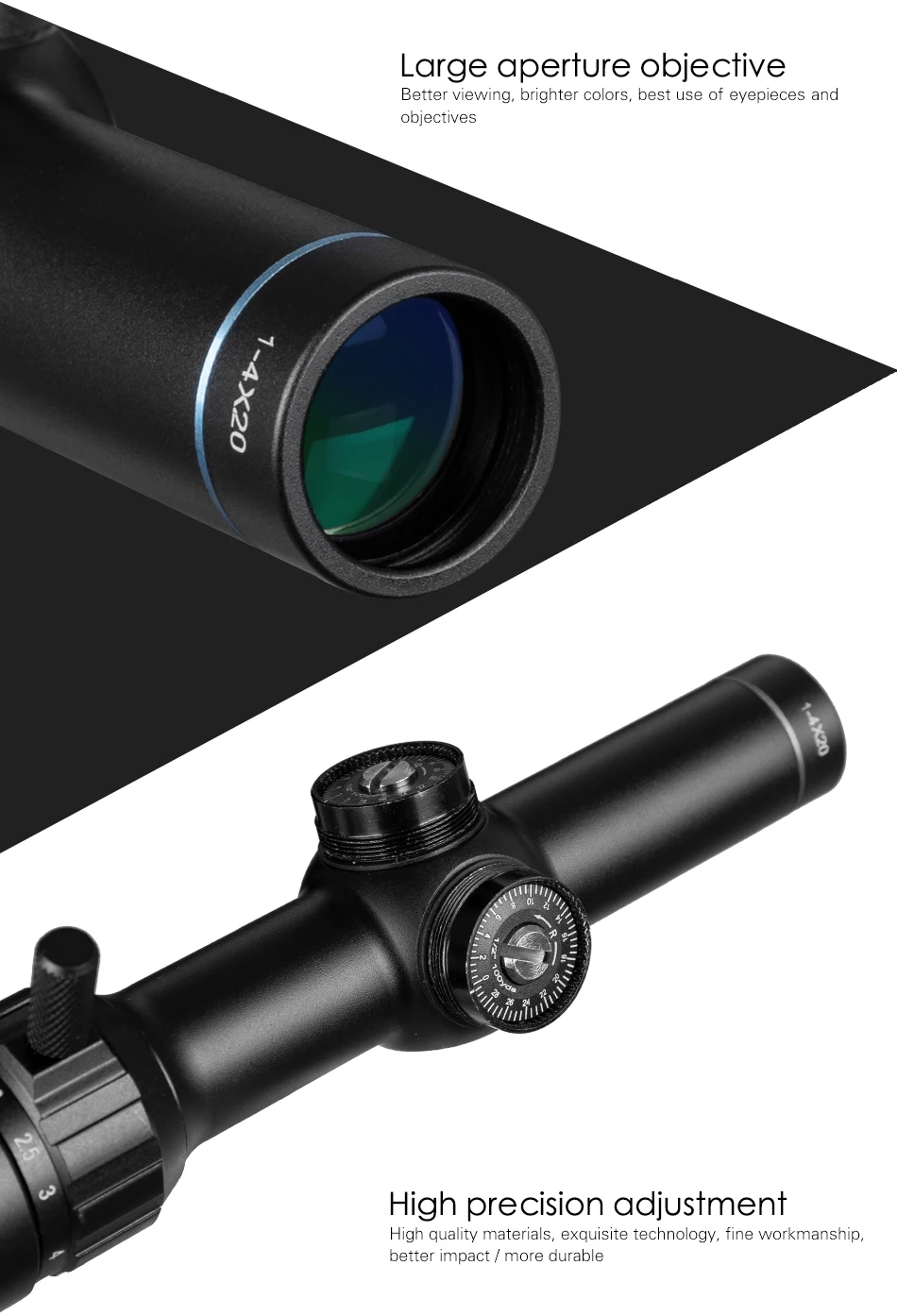 Rifle de ar Fogo Lobo Rifle Escopo Verde Vermelho Iluminado Riflescope Range Finder Retículo Scope Visão Óptica Caça 1-4x20 3 Cheap Lunetas Riflescopes