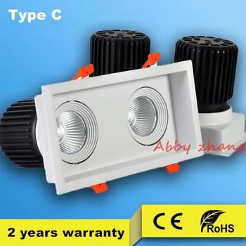 

CREE Chip LED Downlight COB 2*10W Dimmable Round Square double Ceiling Recessed Down Lights Lamp Kitchen Shops Downlights