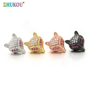 

1 Pair11*13mm New Fashion Fox shape Handmade CZ Stud Earrings DIY Jewelry Accessory Findings,Hole:1.5mm Model: VE25