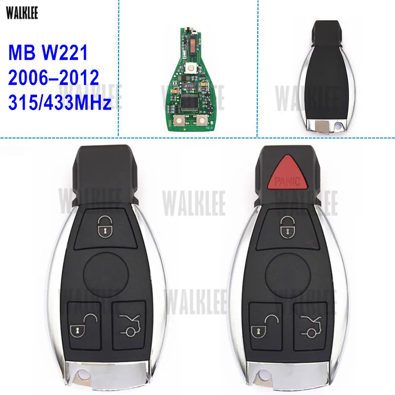 

WALKLEE Smart Remote Key for Mercedes Benz W221 S320 S280 S250 S300 S350 S400 S450 S500 S600 S420 DI 4MATIC S63 S65 AMG