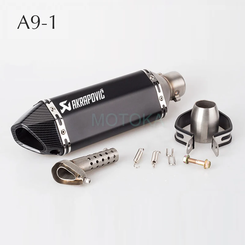 Left/Right Universal Motorcycle Akrapovic Exhaust Pipe Scooter Dirt Pit Bike Motocross KTM 51mm Escape Stainless Steel Slip-on