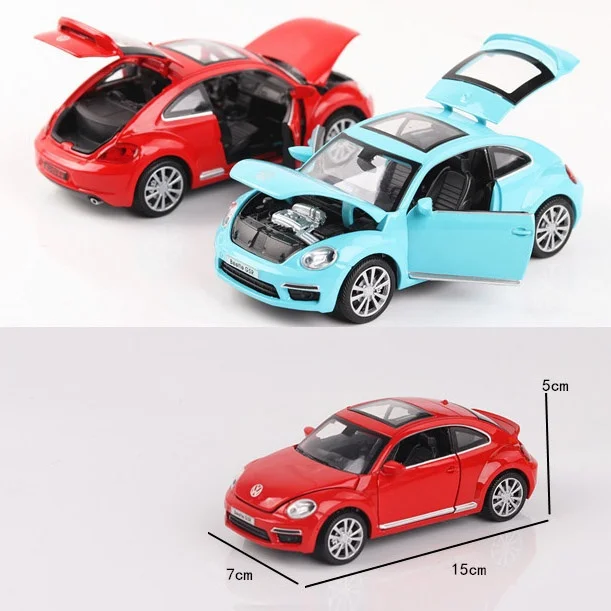 1/32 масштаб VW Beetle литая под давлением модель автомобиля из сплава со звуком и светом игрушки подарки для детей