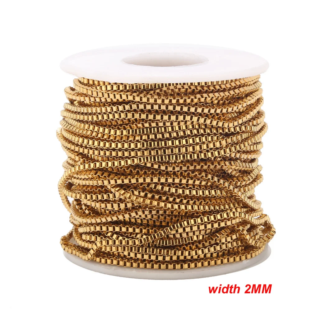 

2MM Stainless Steel IP Gold-plated Box Chain DIY jewelry