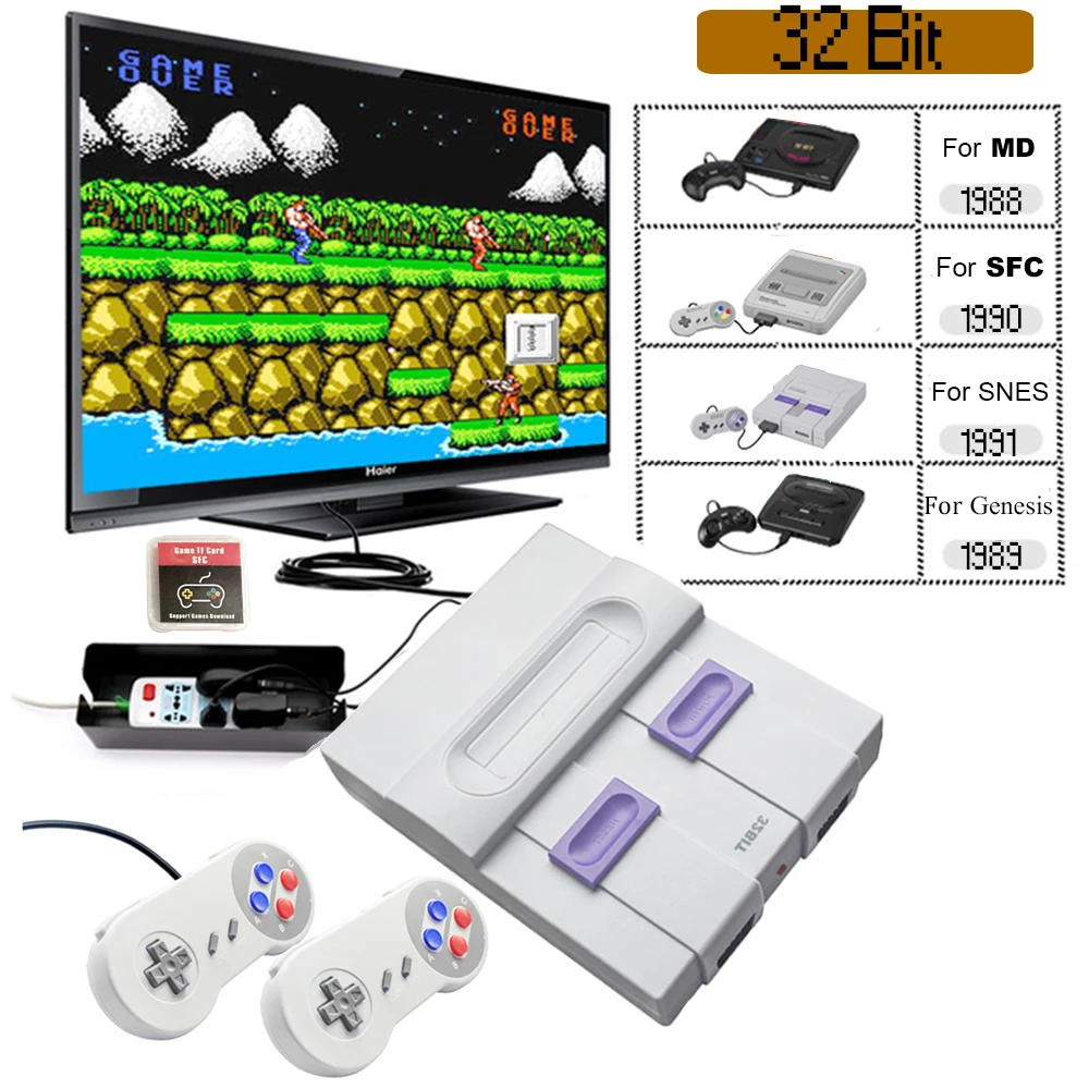 

Retro Video Game Console with 112 Games for Handheld Video Game Players For MD/SFC/SNES/Genesis Games With Dual Gamepads
