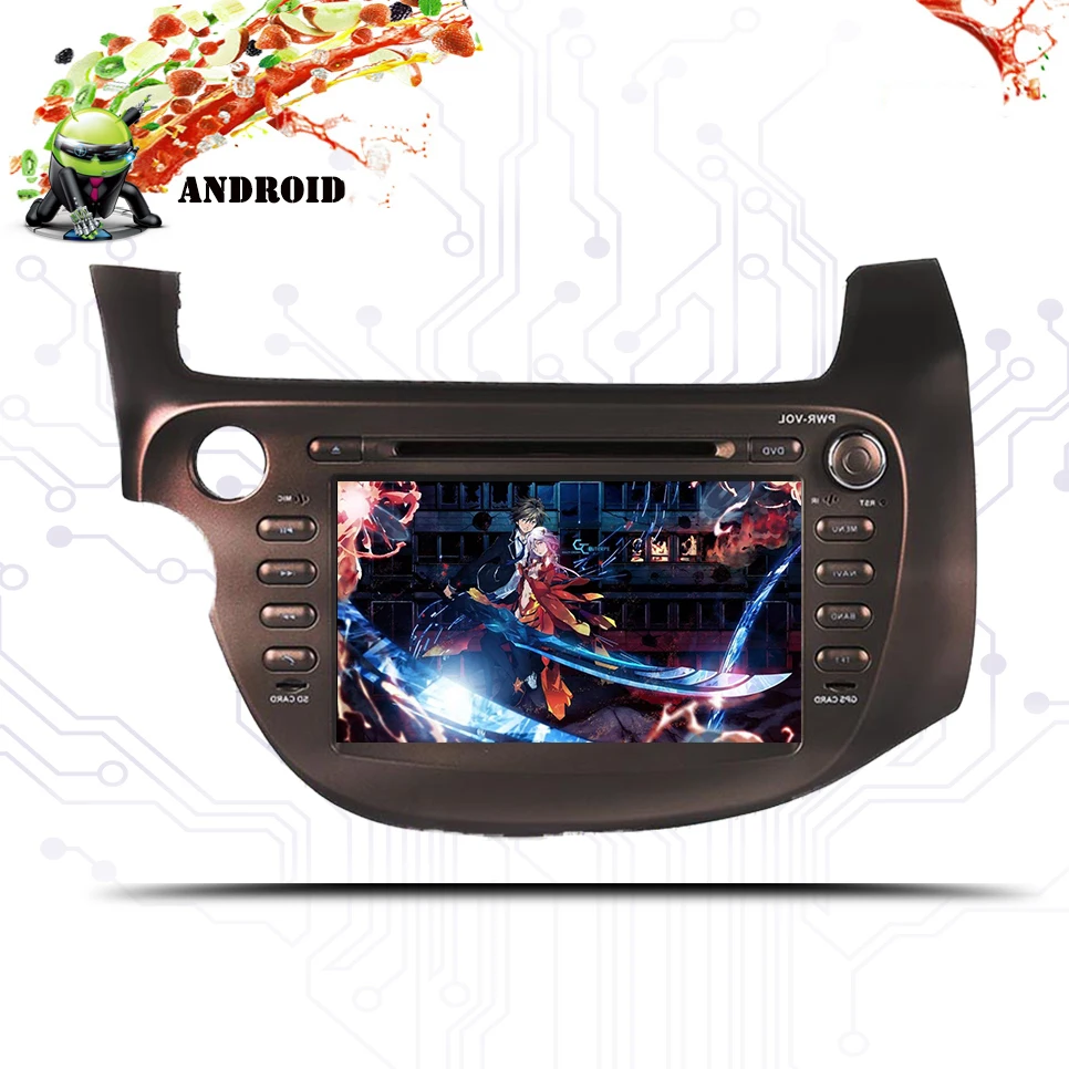 Excellent Android 9.0 Octa Core 1024*600 Fit HONDA FIT JAZZ LHD RHD 2007 2008 - 2012 13 Car DVD Player Navigation GPS 3/4G Radio Head Unit 2