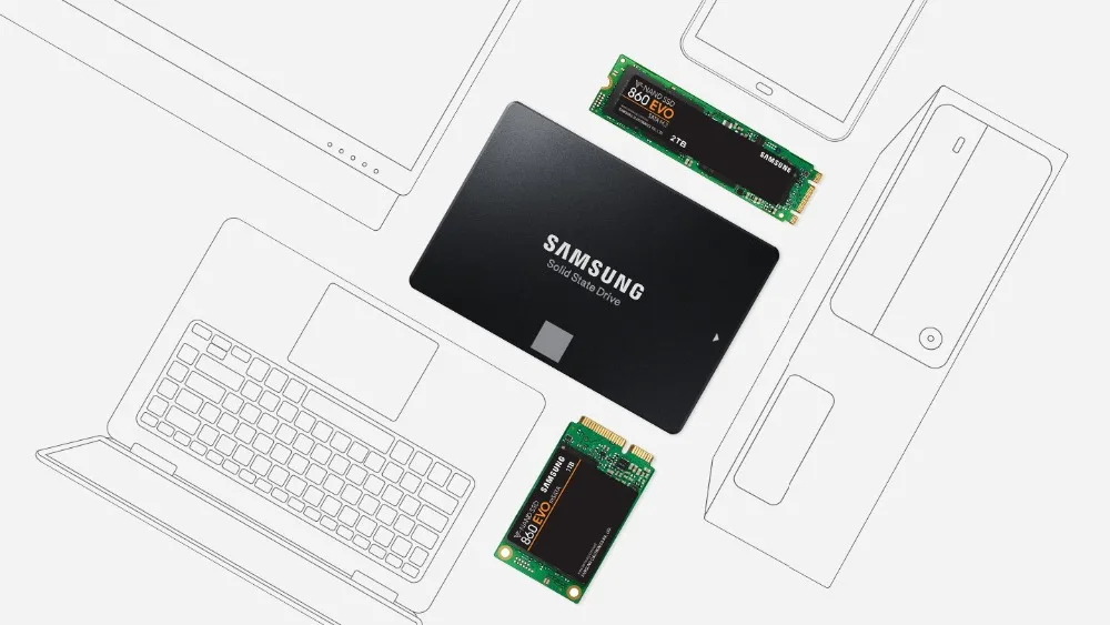 SAMSUNG SSD 860 EVO M.2 2280 SATA 250 GB 500 GB 1 ТБ Внутренний твердотельный жесткий диск HDD M2 ноутбуков настольных ПК MLC PCLe M.2