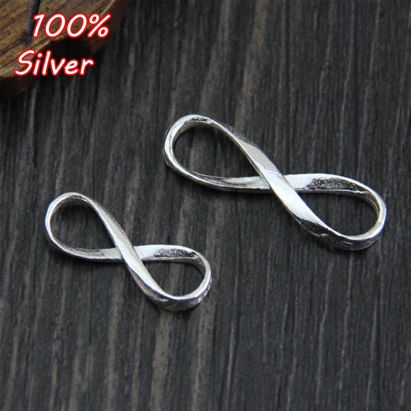 

2pcs Infinity Symbol Connectors for Jewelry Bracelets Vintage 925 Sterling Silver Color DIY Jewelry Findings & Components