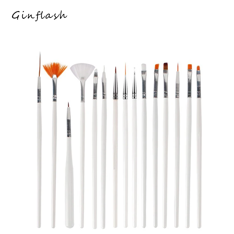 

15pcs/set Pole Nail Painting paint brush Nail Point Diamond Pull Pen Dip Pen Light Therapy Pen Beauty Nail Art Tool set AHB034