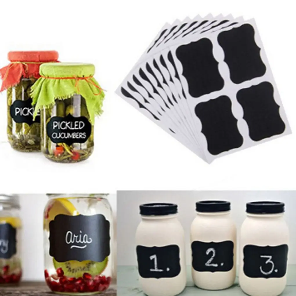 

36pcs/set Black Board Kitchen Jam Jar Label Stickers Furniture Chalkboard Bottle Paster
