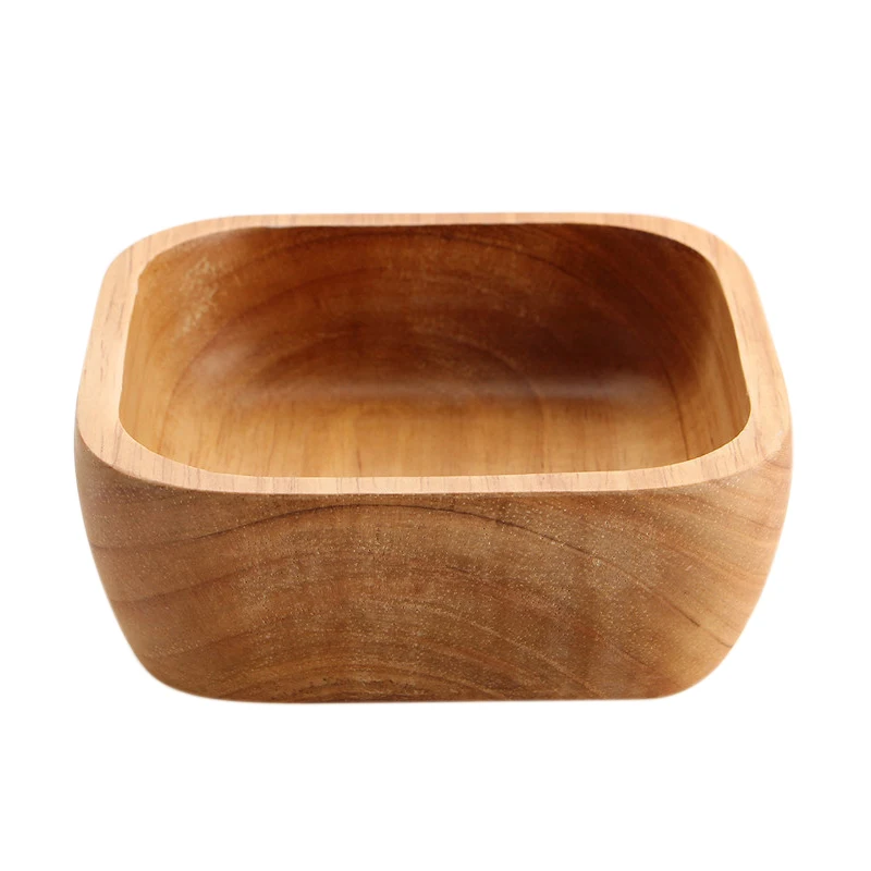 

1Pcs Wooden Bowl for Soup Rice Noodles Bowls Kids Lunch Box Kitchen Tableware For Baby Feeding Food Containers