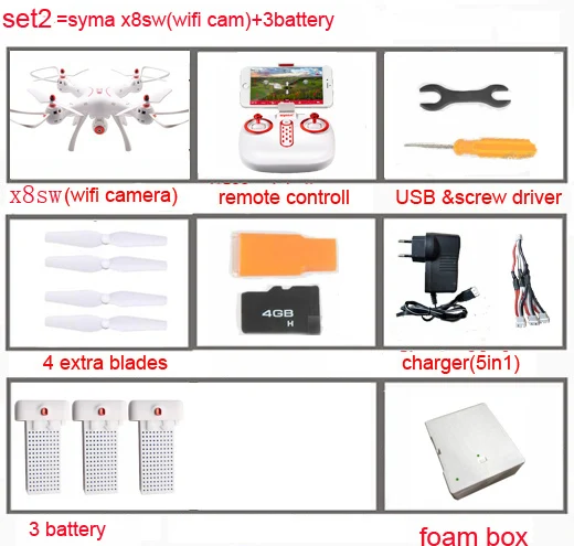 Syma X8SW x8SC WI-FI с видом от первого лица 720P HD Камера или 2MP Камера 6 оси удержания высоты RC Quadcopter RTF р/у или в режиме реального времени H9R 4K Камера drone - Цвет: set2 x8sw