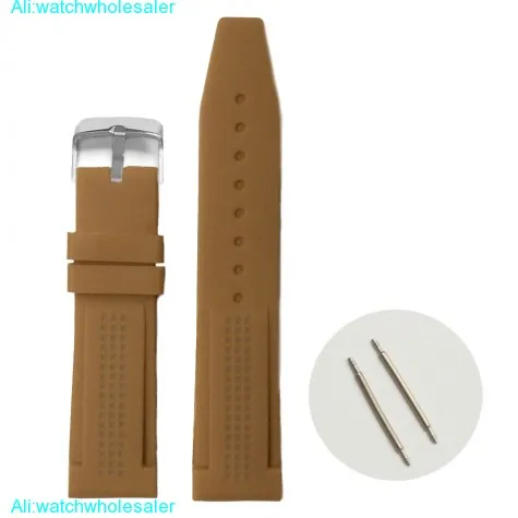 22mm Coffee Brown Silicone Jelly Rubber Ladies Men Watch Band Straps WB1075M22JB