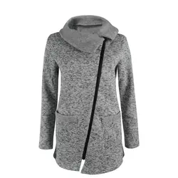 Женская осенне-зимняя куртка теплая флисовая куртка наклонная молния пальто с воротником Женская одежда Женская куртка плюс размер 5XL AQ901380