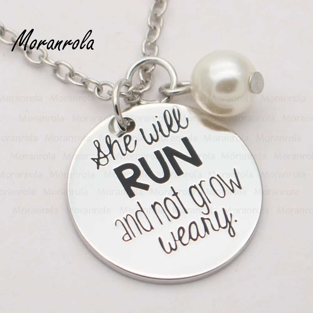 new arrive she will run and not grow weary necklace keychain