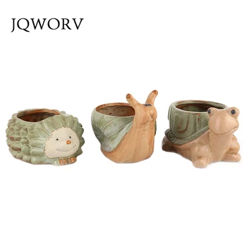 

Creative ceramic snail cute animal fleshy flower pot ceramic vase living room art home decoration crafts plant pot macetas