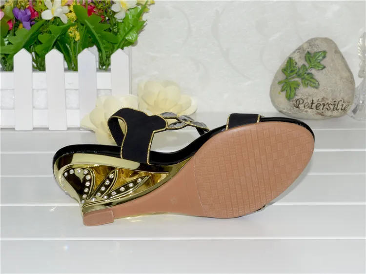 G-SPARROW 2017 Summer High Quality Women Shoes Peep Toe Wedges Heel Comfort Sandals Wedding Size 11 Black  Purple-10