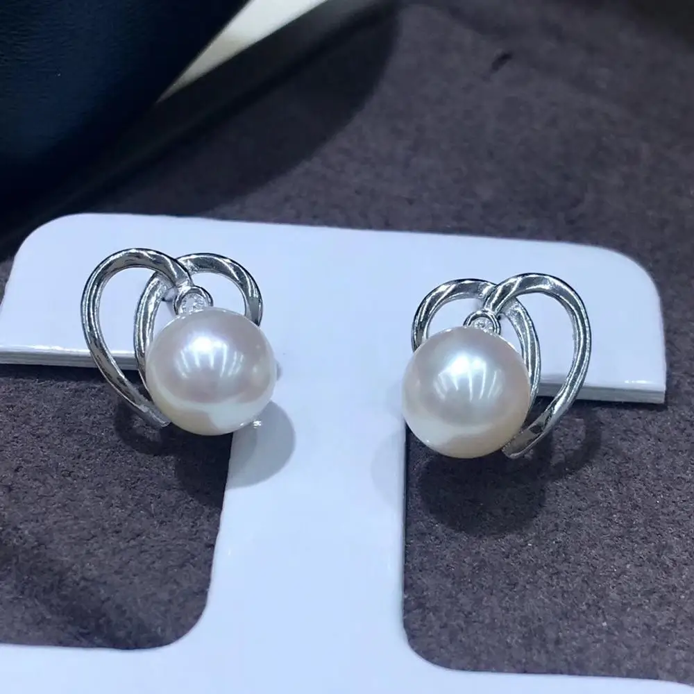 

Double Heart 925 Sterling Silver Earrings Base Set Findings Settings Mountings Parts Mounts for Pearl Jade Corals Stones Beads