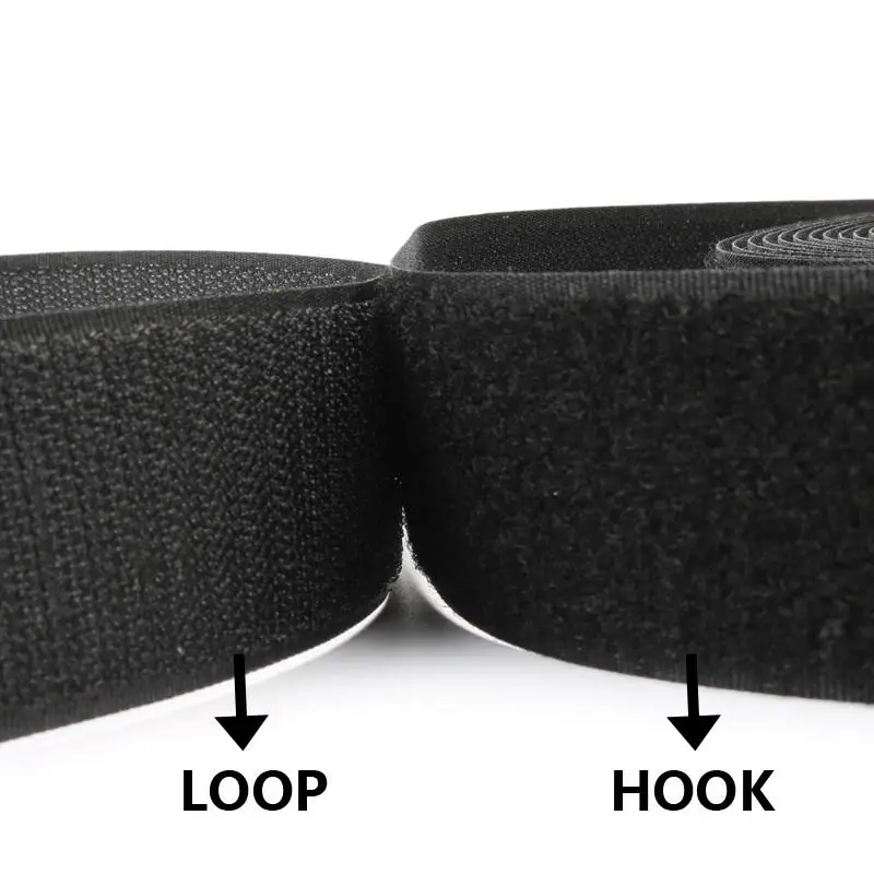 

2 Rolls 1m hook and loop fastener grip tape sew on touch tape black adhesive fastener tape craft sewing & repairs