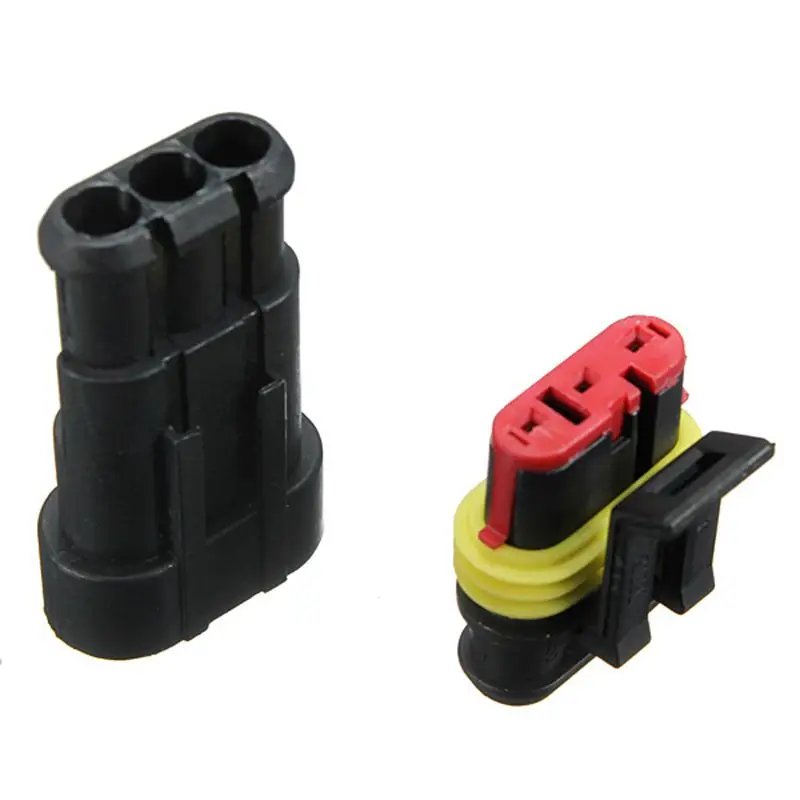 

One Set Best Price Car Auto 3 Pin Way Sealed Waterproof Electrical Wire Connector Plug Set Truck Caravan