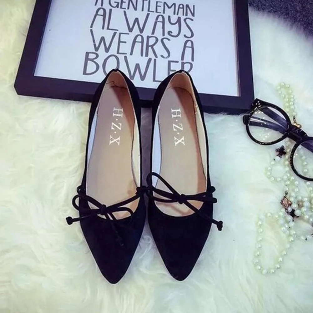 

HMOCNV Women Party Casual Loafers Comfy Pointed Toe Bowknot Flat Ballet Walking Shoes(38,Yellow)