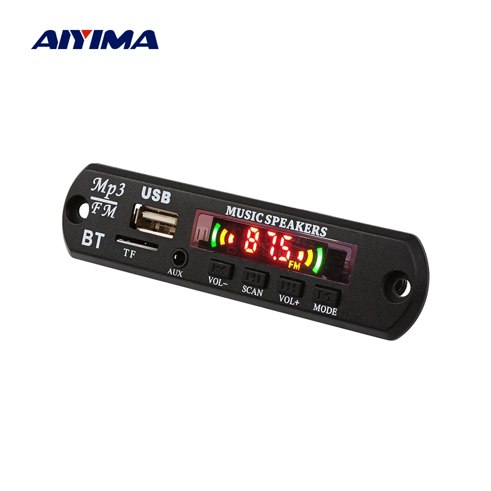 AIYIMA Bluetooth декодер 12 В декодирование MP3 плеер USB TF FM радио AUX DIY для музыки аудио колонки домашний усилитель звука