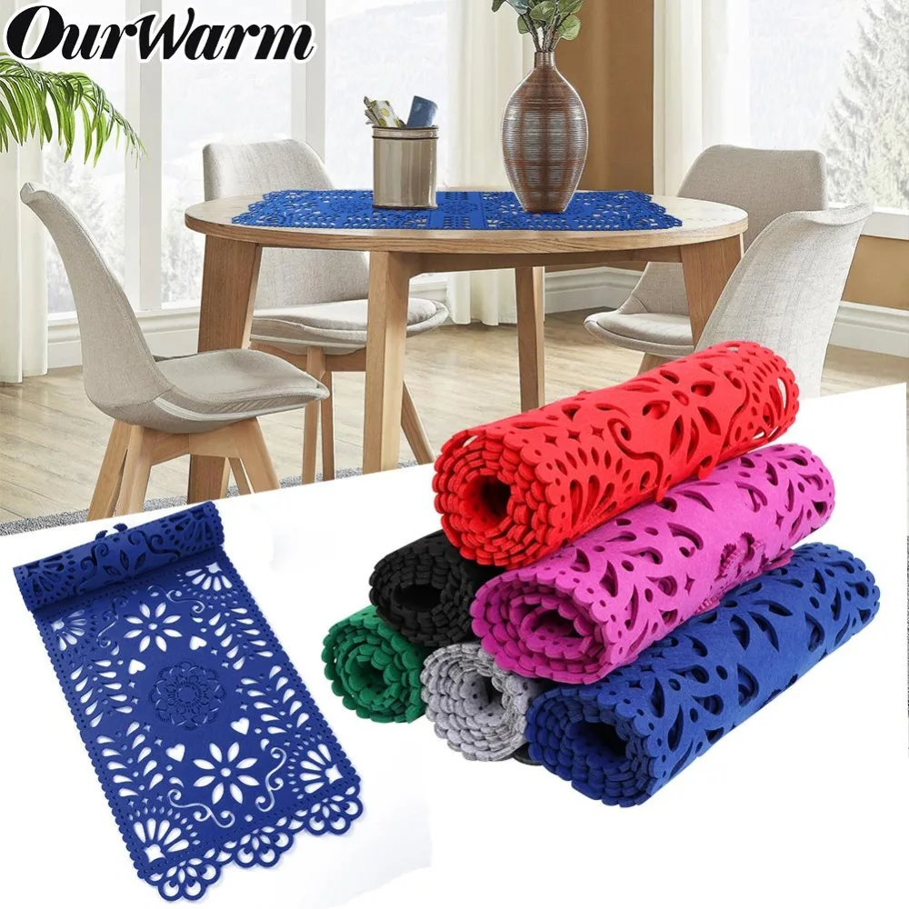 

OurWarm Cabinet Table Runner Modern Felt Table Runner 6 Colors For Wedding Party TV Cabinet Home Decoration Family Gathering