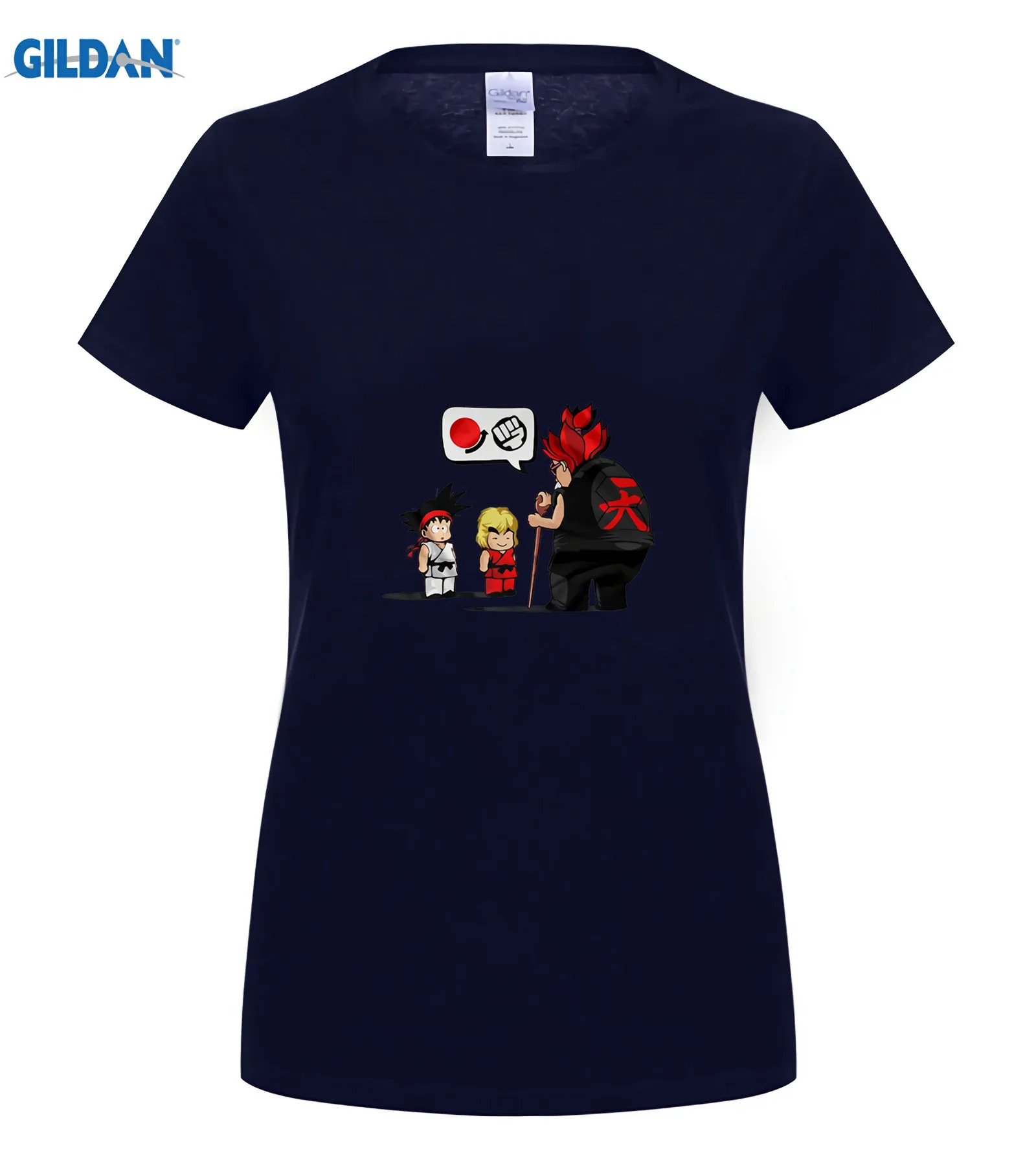 Akuma Teachs Ken And Ryu футболка Летняя мужская футболка с коротким рукавом - Цвет: women navy