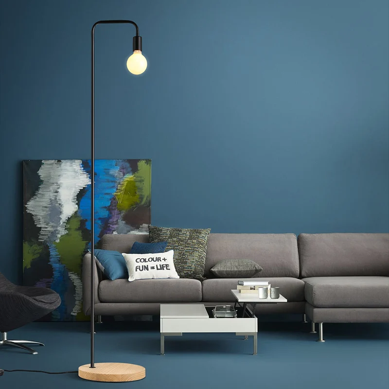 

Nordic modern floor lights Black / red copper fashion wrought iron bedroom living room hotel lighting study floor lamp