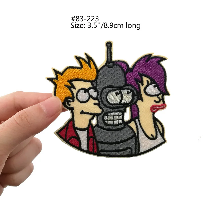 Futurama Enjoy slulm Planet Express бейдж Baby Bender космический корабль Не оставляющий школьника Futurama вышитая железная нашивка - Цвет: Черный никель