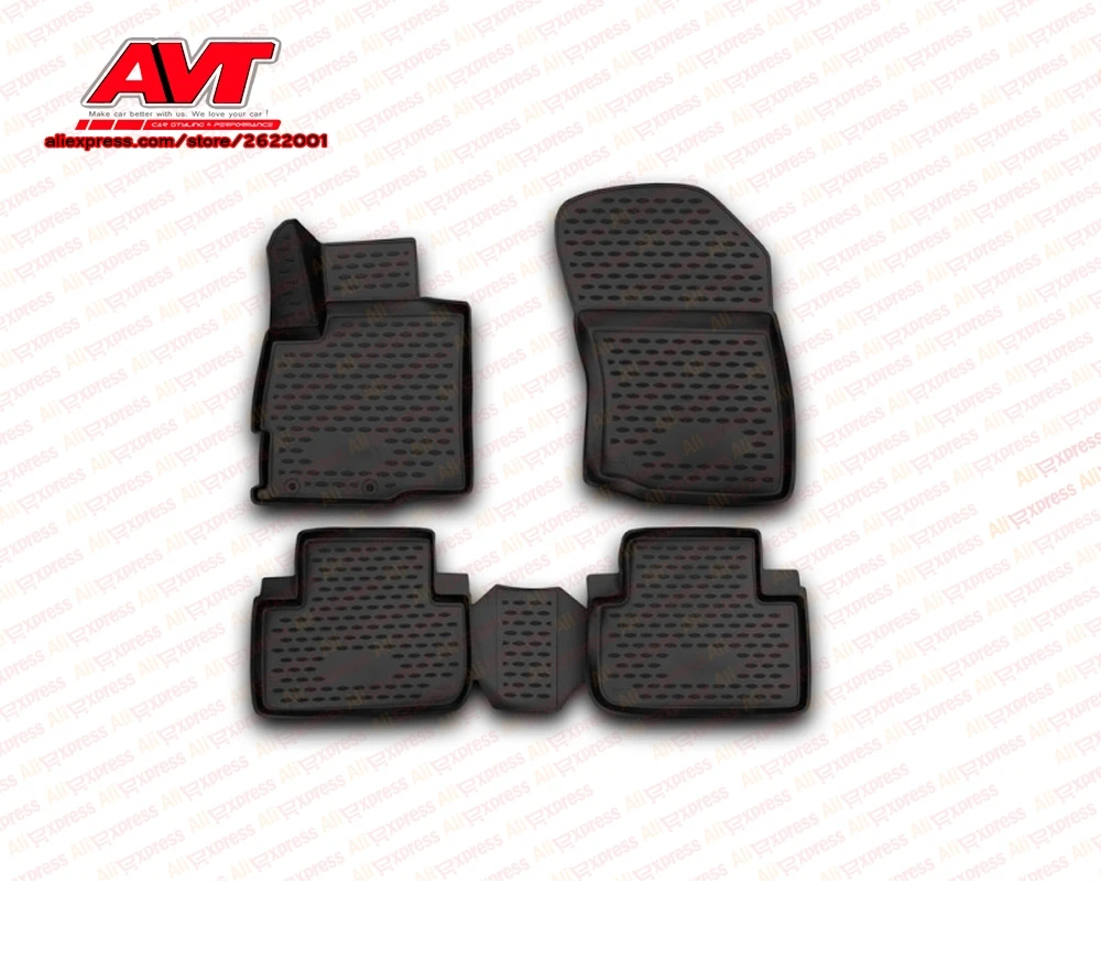 Floor mats for Mitsubishi Outlander 2012 2015,2015 2 WD 4 pcs rubber